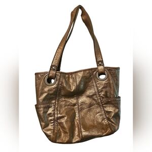 Fossil Metallic Bronze Shoulder Bag
